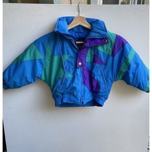 APPARATUS Vintage Boys Girls Zip Up Insulated Nylon Jacket Size 5 Multicolored